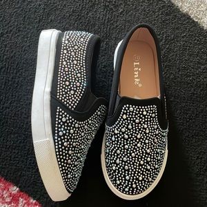 Black rhinestone toddler shoes size 11